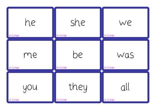 Phase 3 tricky word cards