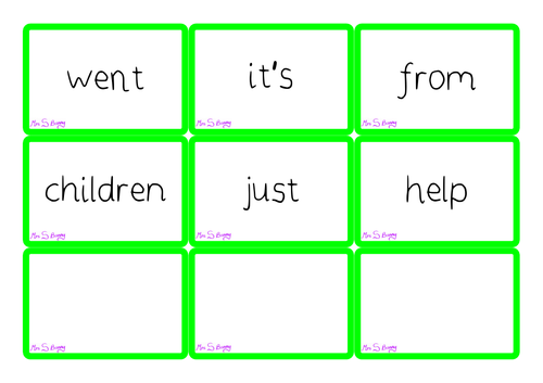 Phase 4 high frequency word cards