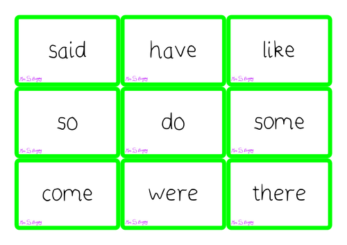 Phase 4 tricky word cards
