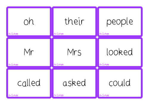 Educational Resources Home Learning EYFS. Tricky Words Phase 5 Flash Cards 