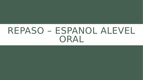 Spanish A Level AQA - 29 speaking questions