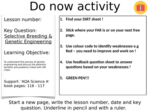 Lesson and resources on genetic engineering AQA GCSE