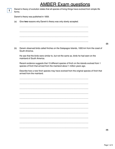 Lesson and resources on classification AQA GCSE