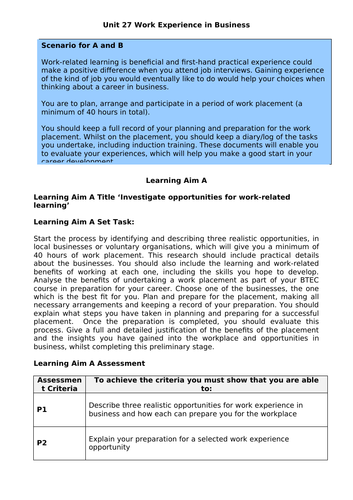 L3 Btec Business Unit 27 Guidance Docs