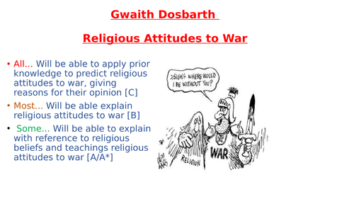 Religious Attitudes to War Introduction GCSE Islam Christianity