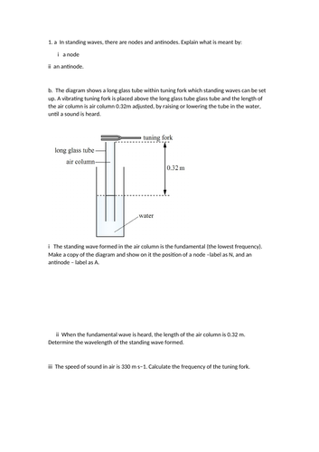 OCR A level Physics Waves Harmonics | Teaching Resources