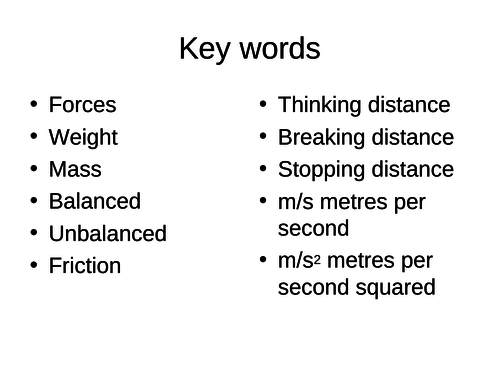 2019 AQA GCSE Physics Forces Stopping Distances