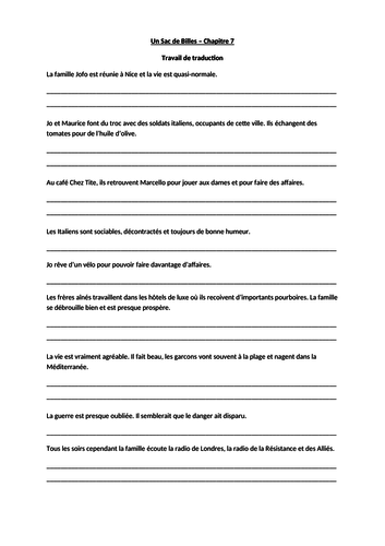 Un sac de billes essay example image