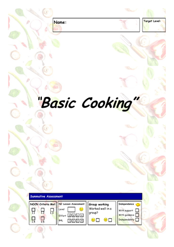Basic Cooking NOCN Workbook (9 pages)