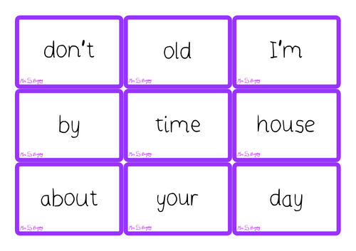 Phase 5 high frequency word cards (south)