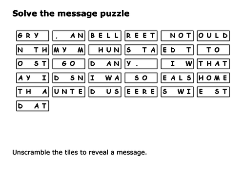 Solve the message puzzle from Joseph Merrick