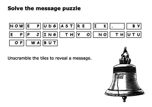 Solve the message puzzle from Patrick Henry
