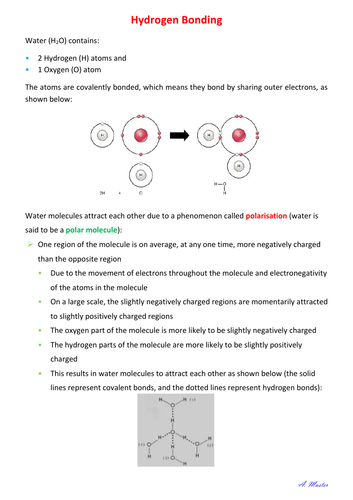 Hydrogen Bonding and Its Uses in Biology