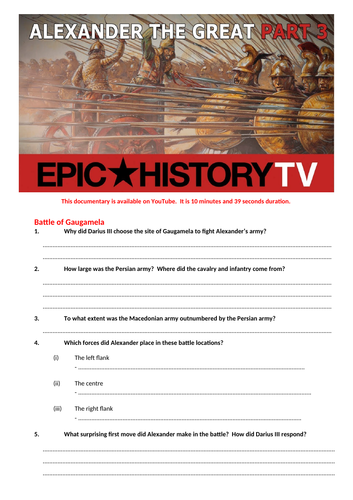 Epic History.  Alexander the Great Part 3