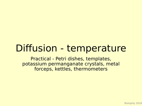Diffusion - practical - effect of temperature | Teaching Resources