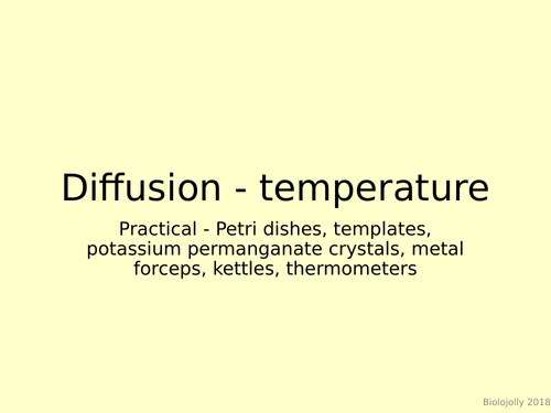 Diffusion - practical - effect of temperature