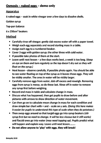 Osmosis - naked eggs in golden syrup