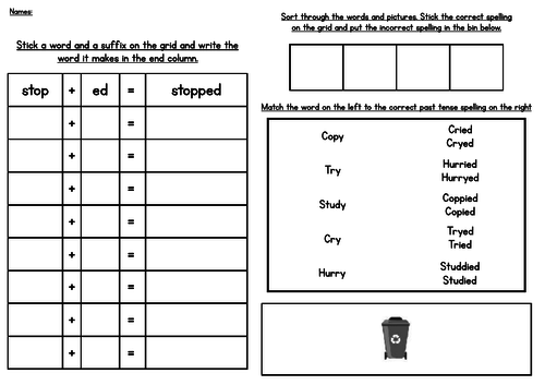 Year 2 Spelling Rules Group Activity