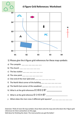 6 figure grid references teaching resources