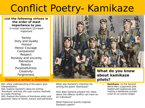 Power and Conflict Poetry: Kamikaze