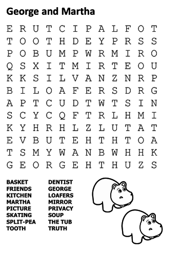 george and martha word search teaching resources