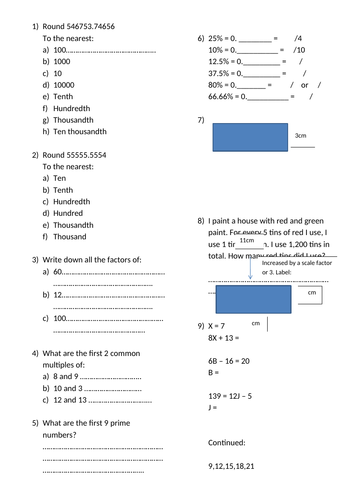 SATS RECAP FOR MATHS