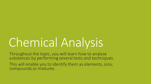 2019 AQA GCSE Chemistry Chemical Analysis