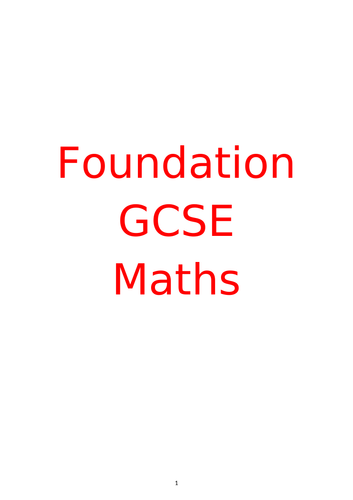 GCSE Revision Booklet and Answers