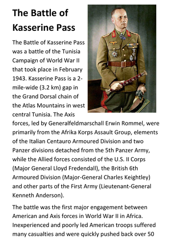 The Battle of Kasserine Pass Handout