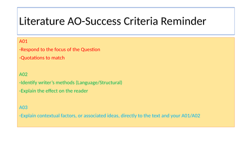 Literature A0S success Criteria