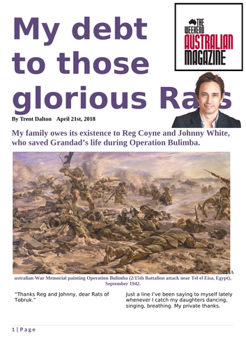 Magazine article - My debt to those glorious Rats.