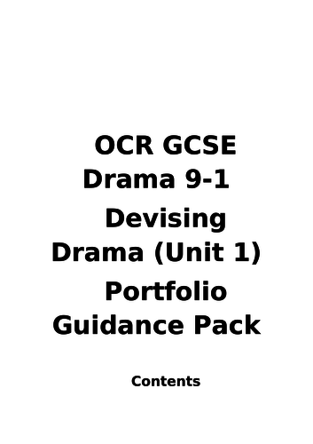 Portfolio Guide Book OCR Drama 9-1