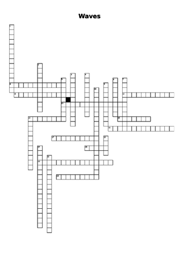 Waves Crossword | Teaching Resources