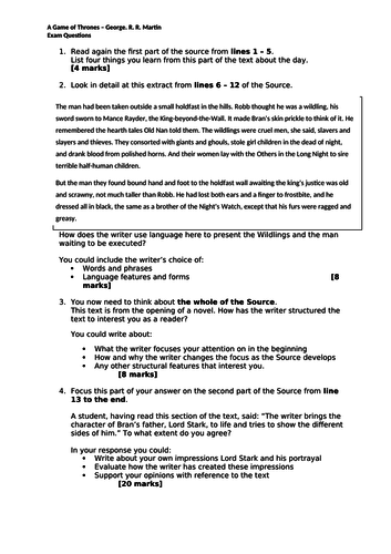 AQA GCSE English Language Paper 1 Exams Teaching Resources