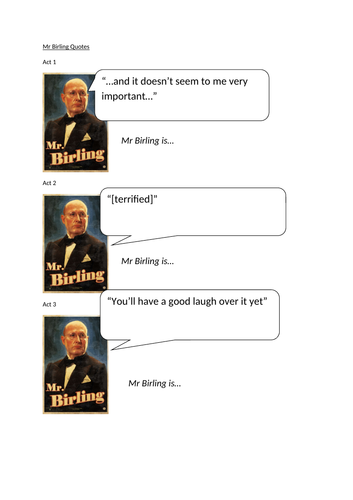 EAL resources for An Inspector Calls