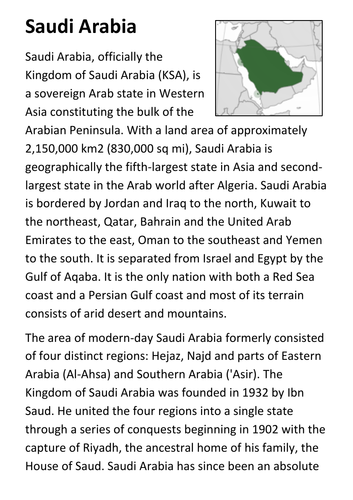 Saudi Arabia Handout