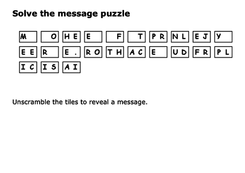 Solve the message puzzle from Bessie Coleman