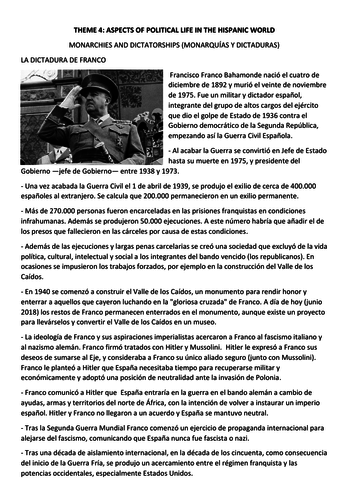 Spanish A Level: Monarchies and dictatorships (Monarquías y dictaduras): fact file