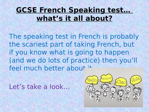 FRENCH SPEAKING 9-1 STUDENT GUIDE