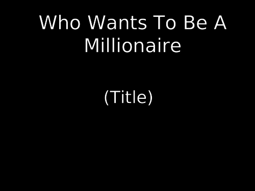 Quiz Template Who Wants to be a Millionaire