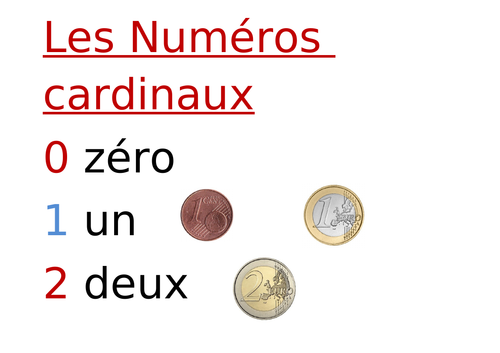 French numbers display