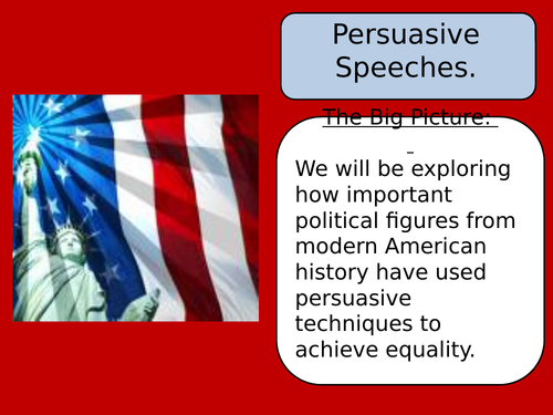Persuasive Speeches Full Scheme of Work- KS3