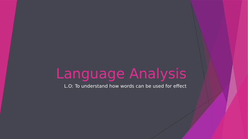 Analysing Language in OMAM extract