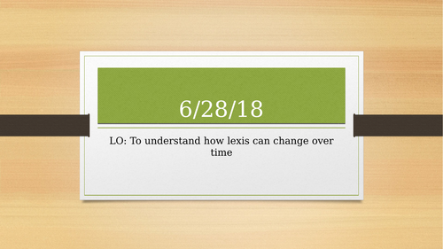 AQA English Language A-Level - Lexical Change