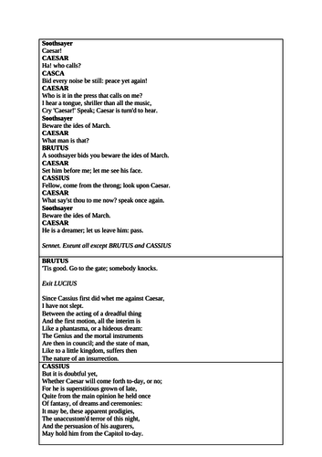 Revising Julius Caesar