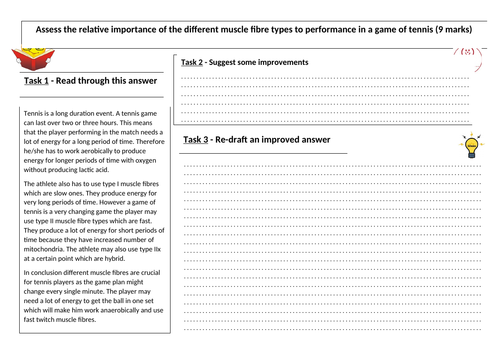 Edexcel GCSE PE (9-1) Extended 9 mark questions