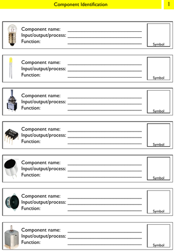 Electronic Component ID Worksheets (x4)