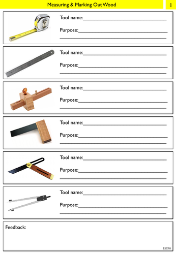 Measuring & Marking Out Worksheets (2 pages)