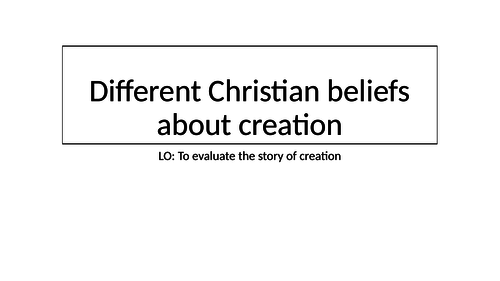 AQA Different Christian beliefs about creation