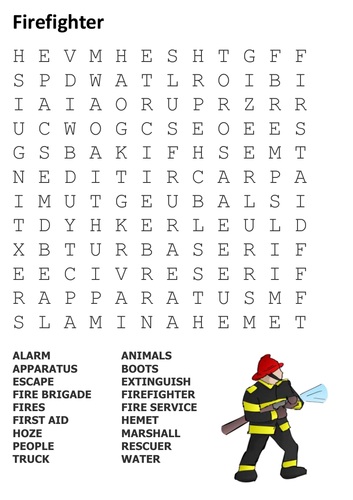 Firefighter Word Search